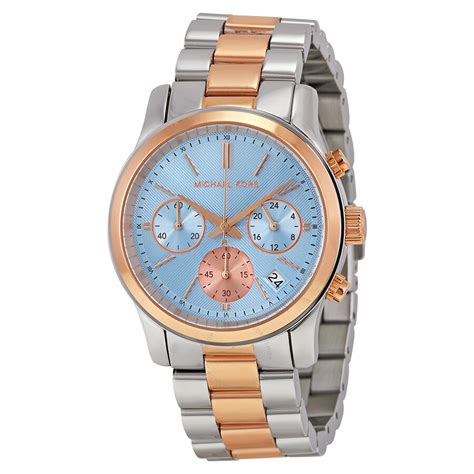 michael kors 2 tone runway watch|michael kors runway chronograph watch.